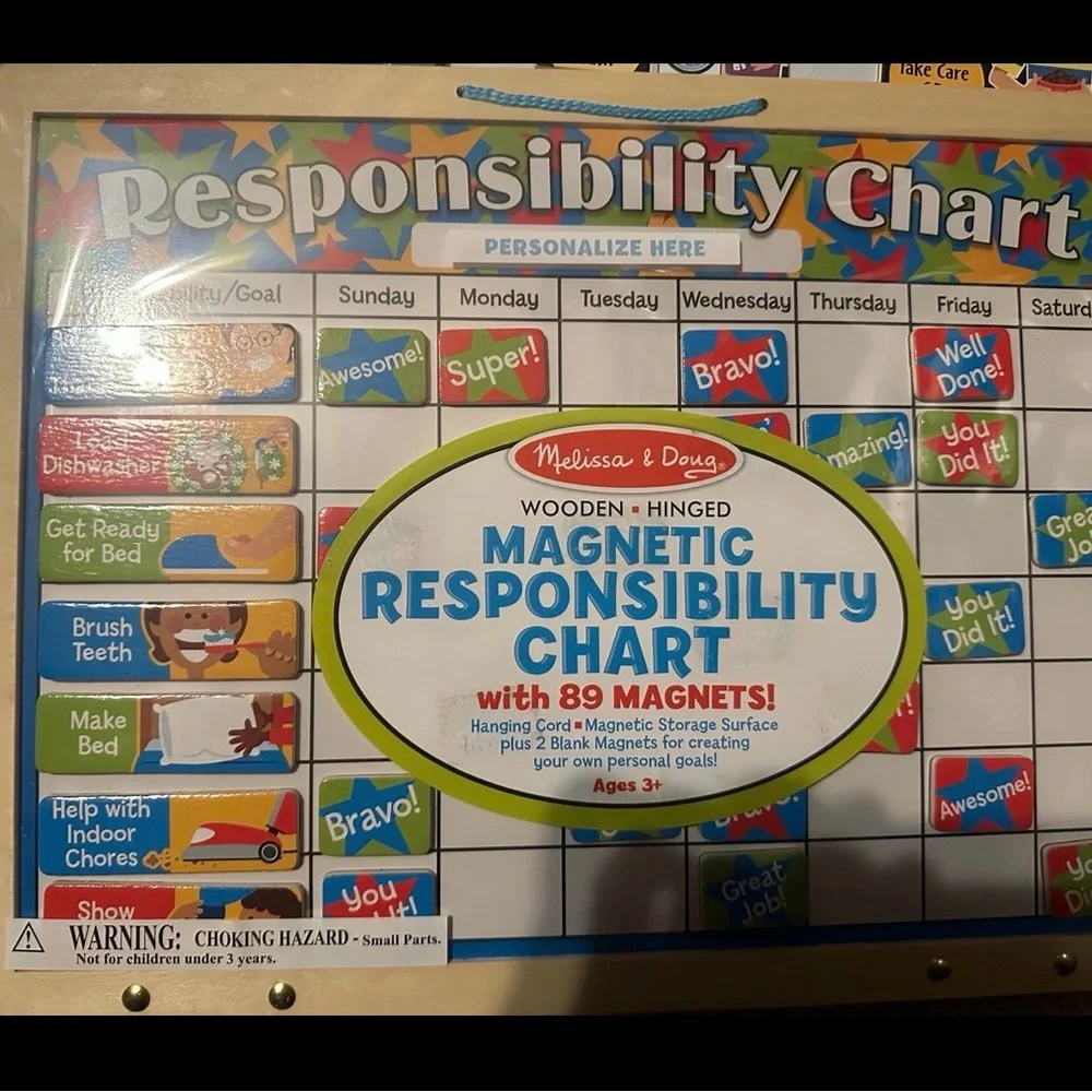 Melissa & Doug Magnetic Responsibility Chart - Blue, Red, Green, Yellow